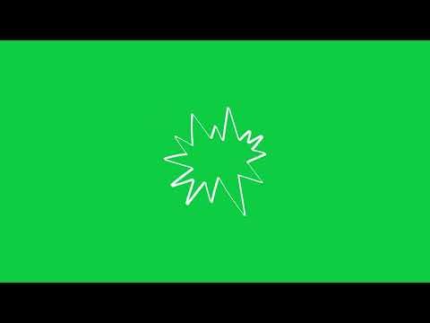 Boom Shape Line Art Flash Effect Animation | Green Screen