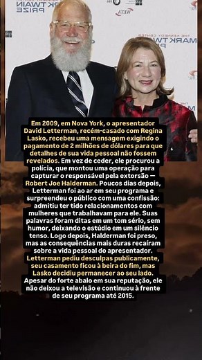 David Letterman ficou no centro de um escândalo de 2 milhões de dólares