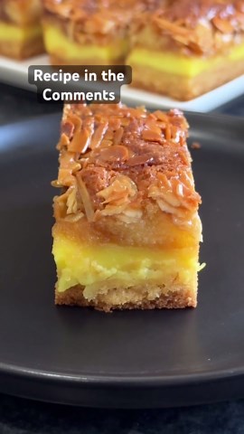 A delicious bee sting cake with a creamy custard layer
