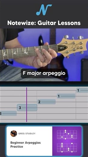 🎸 Guitar TAB: Major Arpeggio (full shape) #guitarlesson #guitartutorial #guitartab #guitartabs