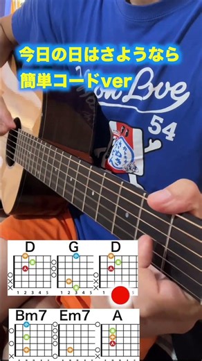 今日の日はさようならを簡単ギターコードで弾き語りショートver