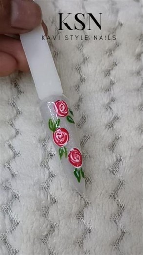 Rose Nail 🌹Rose Nail art tutorial 🫳 #rosenail #kavistylenails