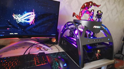 开放式老机箱改argb 神光同步欣赏 华硕aura sync 和海盗船灯控icue 音乐律动 碾压微星技嘉rgb 安钛克大骷髅王 复仇者联盟钢铁侠