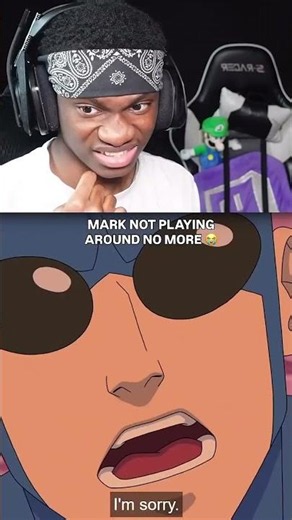MARK NOT PLAYING AROUND NO MORE 😭 #reaction #trending #shorts #invincible