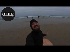 POV Wooden Longboard Surfing, Porthtowan Cornwall UK.