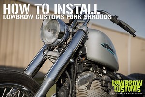 Lowbrow Customs 39mm Fork Shrouds - Easy Install on Harley-Davidson Sportster