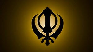 Download the Khanda with a dark background for free
