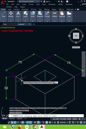 Isometric Dimensions....... #shorts #autocad #education