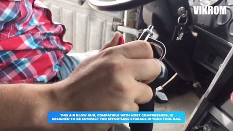 Air Nozzle Blow Gun for Compressor - Stainless Steel Air Gun Blower with Pressure Adjustment, Rust-Resistant Brass Thread, Rubber Tip, Thumb Switch Lever - Compact HVAC Tools for Cleaning Tight Spaces