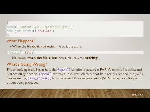 Resolving json_encode Issues: Understanding File Existence Checks in PHP