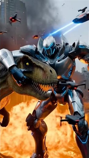 Year 2200: T-Rex vs AI War Robot