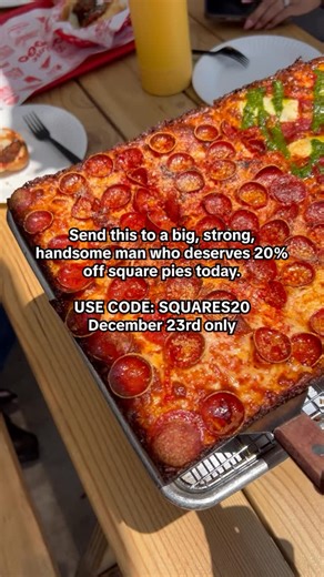 Prime Pizza on Instagram: "GET 20% OFF SQUARES DECEMBER 23 Celebrate the holidays with 20% off all square pies today! USE CODE: SQUARES20 AVAILABLE AT ALL PRIME LOCATIONS ON DECEMBER 23. CANNOT COMBINE WITH OTHER OFFERS OR PROMOTIONS."