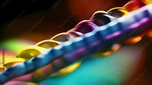 macro microscope video of DNA reveals two intertwined helical strands of genetic material. The strands are made up of coiled nucleotides which contain the genetic information