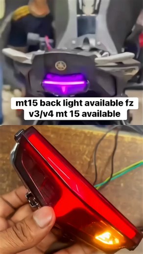 skyboys.shop on Instagram: "🔥 RGB LED Tail Light for Yamaha FZ 🔥 Upgrade the rear look of your FZ with this premium RGB LED tail light – style that stands out day & night ✨ ✅ Dynamic RGB lighting with multiple color modes ✅ Super bright LEDs for better night visibility ✅ Plug & play fitment for Yamaha FZ ✅ High-quality build with long life LEDs ✅ Weather-resistant & vibration-proof ✅ Perfect for custom builds & show bikes 📲 Available Now WhatsApp us on 8076873041 #fz #Yamaha #mt15"