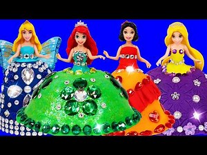 DIY Disney Princess Glow Up! Making Glitter Dresses for Ariel, Rapunzel, Snow White & Aurora