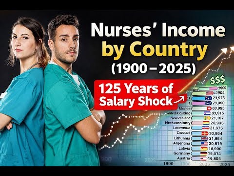 Nurses’ Income by Country 1900–2025 — 125 Years of Salary Shock