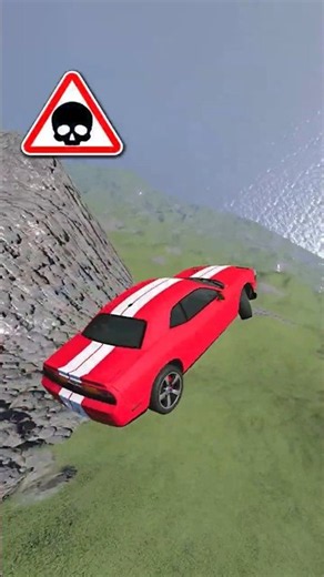 SPORTS CAR vs CLIFF DROPS 🔥 Crazy Crash Test 🚀 Best Cars Crashes Driving Game Beamng Drive Shorts