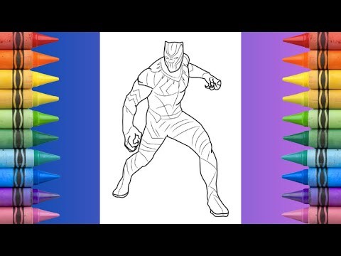 How to Colour Black Panther 02 | Coloring with Markers | COLOR ALONG WITH HAPPY COLORING WORLD