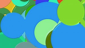 Abstrakter animierter Bildschirmschoner mit bewegten Kreisen mit Glaseffekt