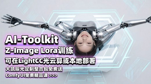 仅需12G显存 AI-Toolkit-Z-Image Lora训练-可在LightCC光云算或本地部署-ComfyUI免费精品课 >>>_哔哩哔哩_bilibili
