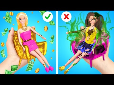 🤩 BARBIE DOLL MAKEOVER 🤗 Rich Vs Poor Transformation 💗 DIY Crafts And Hacks By 123 GO! TRENDS