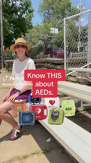 We 💯 recommend taking a first aid class to learn more about using an AED. Starting CPR immediately and using an AED as soon as possible gives someone the best chance of surviving #CardiacArrest. #FirstAid #FirstAidSteps #AED #CPR #SafetyTips #RedCross