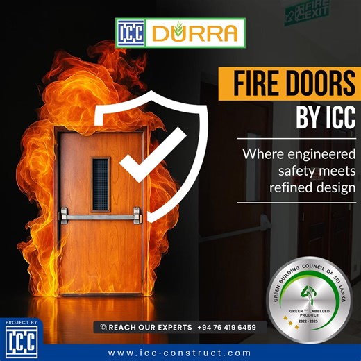 1.6K views | ICC Durra Fire Doors combine robust fire protection with architectural finesse. From homes to hotels, they deliver certified resistance, acoustic control, and modern design in one smart solution. Safety has never looked this seamless.  Call 076 419 6459  Visit www.icc-construct.com . . . #DurraFireDoors #BuiltForSafety #ICCEngineering | ICC Engineering Solutions | Facebook