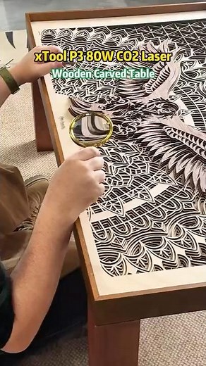 Making a Wooden Carved Table 🪑 with the xTool P3 CO₂ Laser