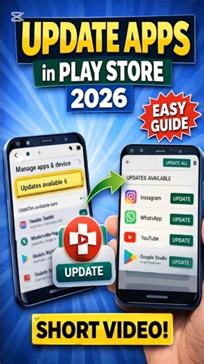 How to Update Apps in Play Store (2026) | Android Update Guide #Shorts