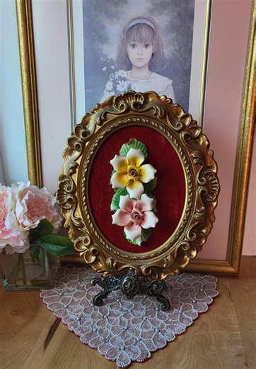 Framed Capodimonte Roses 3D Ceramic Wall Art , Cottage Core Red Floral Wall Art, Italian Gift for Her, Roses Gift, Gift for New Home - Etsy