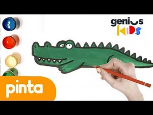 Dibuja y pinta el color verde | Videos para niños | ¡El verde es mi color favorito!