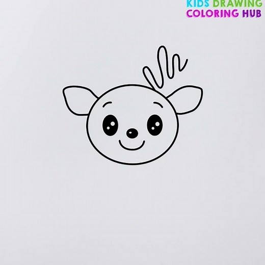 How to draw Christmas Reindeer Easy Drawing for Kids 🦌✏️🎄