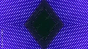 A vibrant blue and purple geometric pattern with intersecting lines forming a striking diamond shape at its center. Stock Video