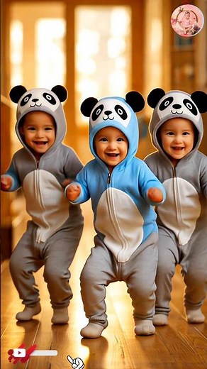 Adorable Baby Dance Video | "Three Cute Babies Dancing in Panda Costumes 🐼💃