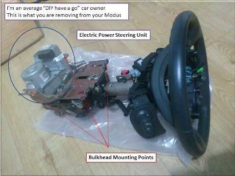 How to Remove Broken or Faulty Power Steering Column on Renault Modus