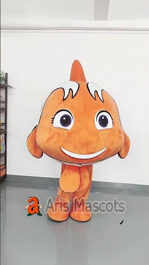 Adult Full Body Furry Nemo Fish Mascot Costume for Entertainments Cartoon Character Outfit for Party