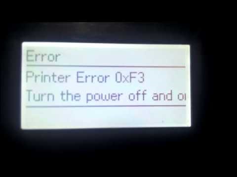 Epson Printer 0xF3 Error