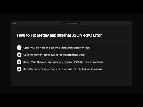 How to Fix MetaMask Internal JSON-RPC Error (2026)