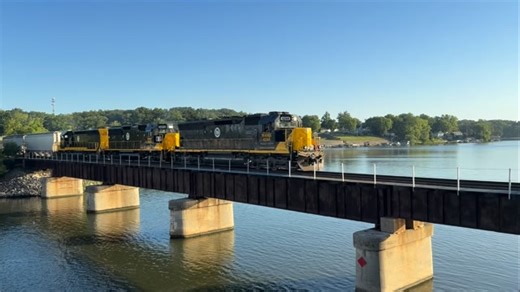 “Highball Local” Rail Photos & More on Instagram: "Is the horn stuck on? Nope! It’s this engineer’s final trip and he’s making sure everyone knows it as he takes the train over Lake Decatur one last time. 7/1/25 #railroad #Illinois #watco #decatur #locomotive"