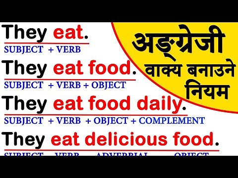 English sentence structures explained in Nepali. Learn English grammar in Nepali. US7