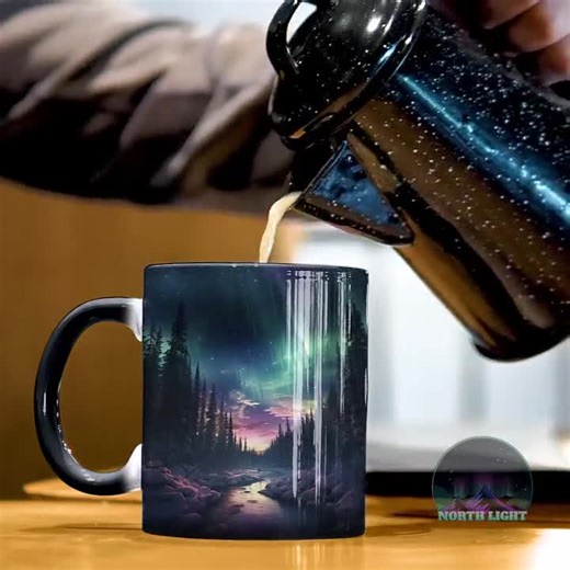Aurora Borealis Heat Sensitive Mug – Northern Lights Coffee Cup - Etsy
