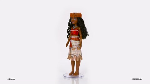 Mattel Disney Princess Moana Doll in Sparkling Fashion with Removable Skirt, Headband and Necklace, Posable & Collectible, Inspired by Movie