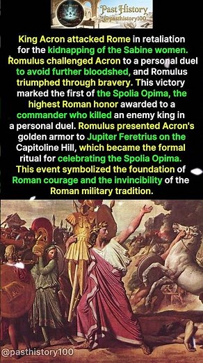 The First Spolia Opima: Romulus and the Birth of Roman Honor #art #history