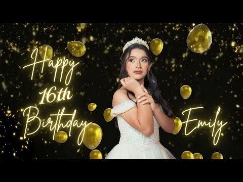 Gold Sparkle Birthday Slideshow Template | Animated Birthday Video with Music | Full Demo