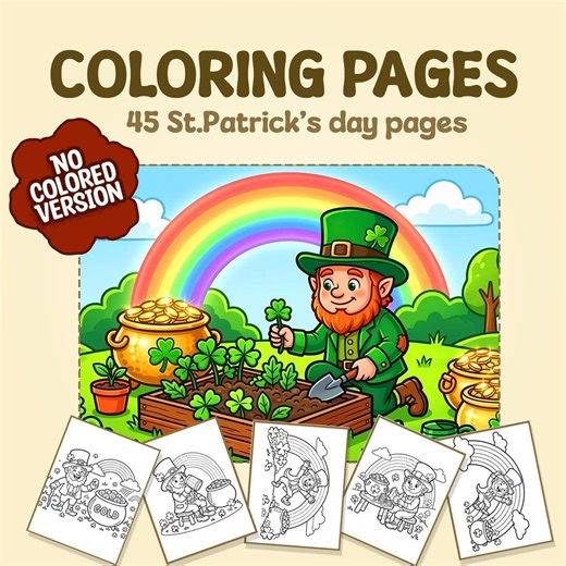 45 St. Patrick's Day Coloring Pages, St. Patrick's Day Coloring Book, St. Patrick's Day Coloring Sheets, St. Patrick's Day Kids Activity