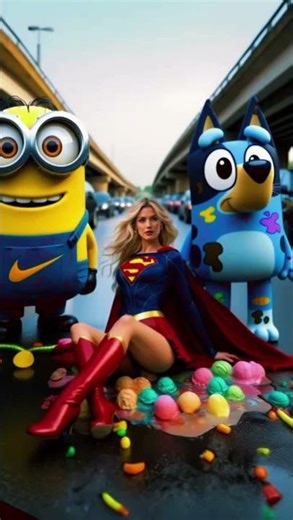 Minion & Bluey with Supergirl 😱 | Evolution #Shorts #KidsShorts #Evolution #FunnyCartoon