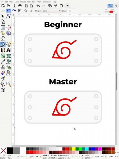 Konoha Logo MADE EASY: Pen Tool + Spiro Path! 🍃 Inkscape Tutorial #inkscape #tutorial #naruto