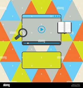 Design business concept Empty template copy space text for Ad website isolated. Tablet Video Player Uploading Downloading and Magnifying Glass Text Sp Stock Vector Image & Art - Alamy