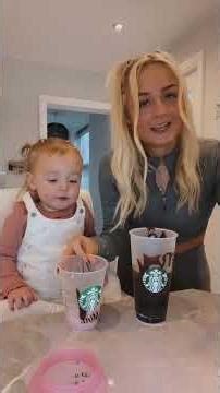 POV: My daughter learns how to make iced coffee ☕🥹 #baby #familyfun #thankyou #colddrinks #momlife