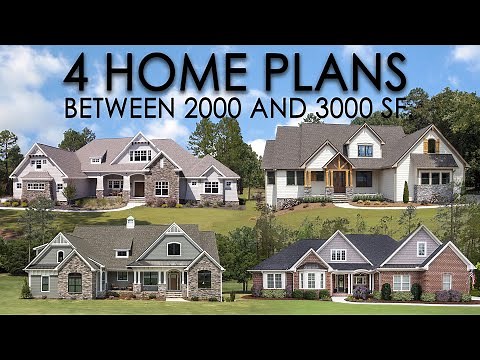 Four house plans between 2000 and 3000 square feet | Family-friendly home plans
